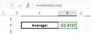 AVERAGE Formula in Excel