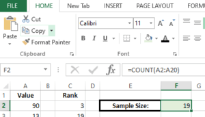 Apply STAT FORMULAS in Excel
