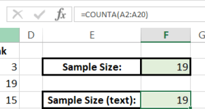 Apply COUNTA formula in Excel