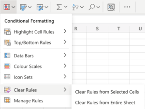 Excel Manage rule in Conditional Formatting