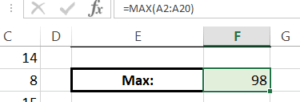 MAX formula in excel