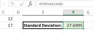 STANDARD DEVIATION in Excel