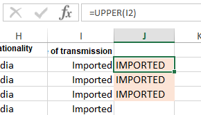 upper Text functions in Excel