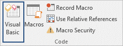 Excel macro code